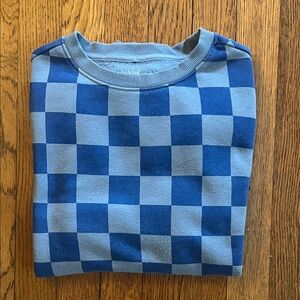Cat & Jack Blue Checkered Kids Sweatshirt Boys 10/12